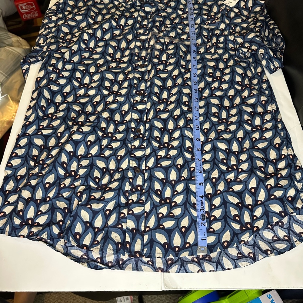 Katin Blue and White Patterned‎ Casual Button Down Shirt